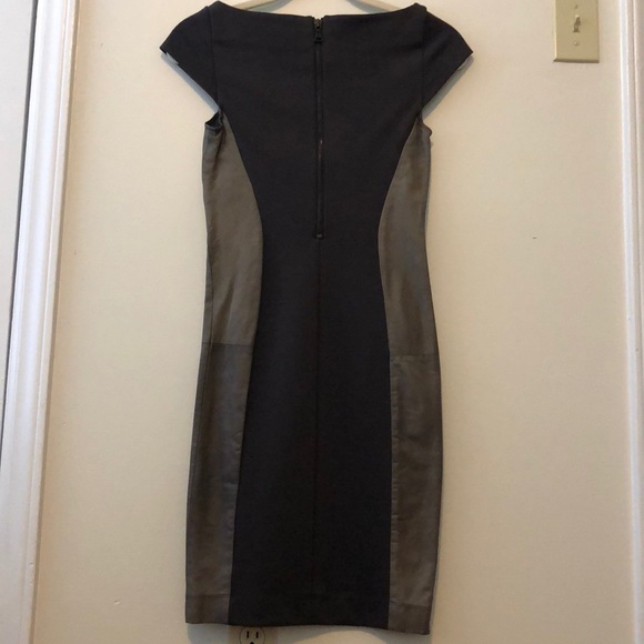 Alice + Olivia two tone grey leather dress - Picture 2 of 4